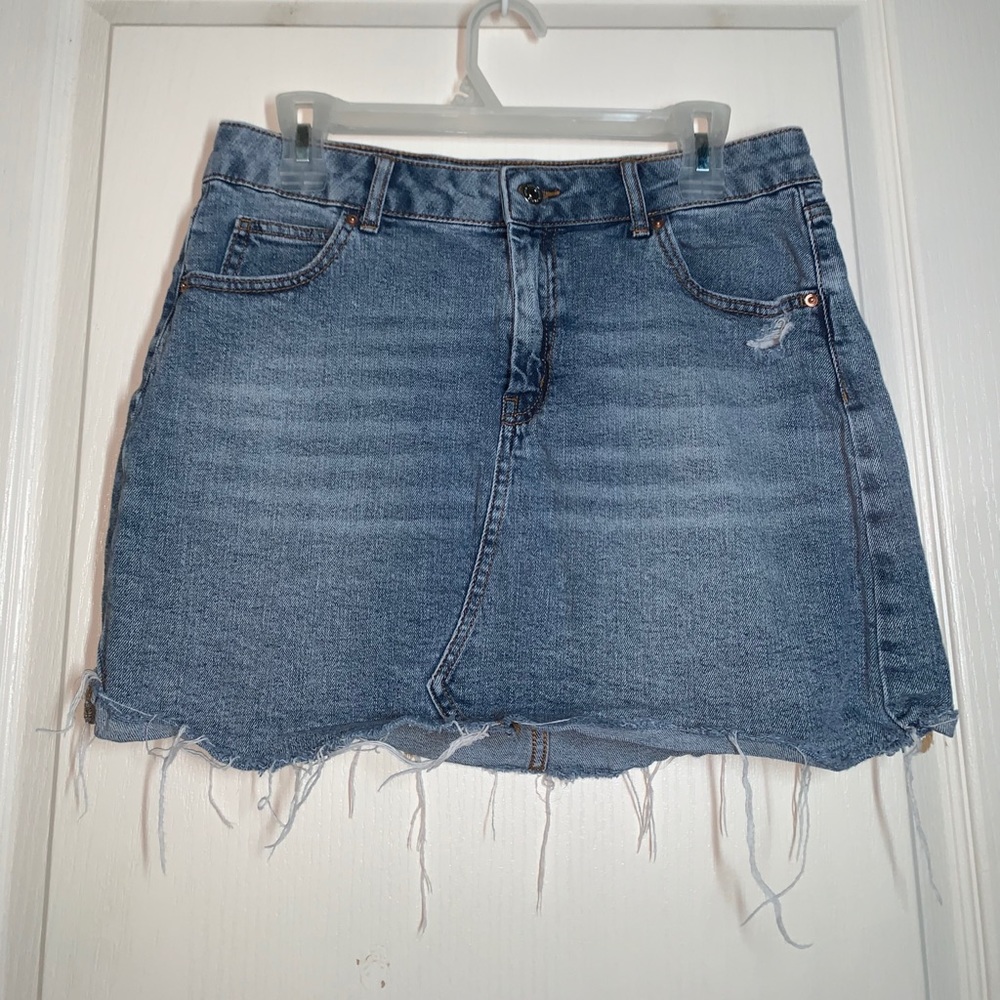 Frayed Blue Jean Skirt
